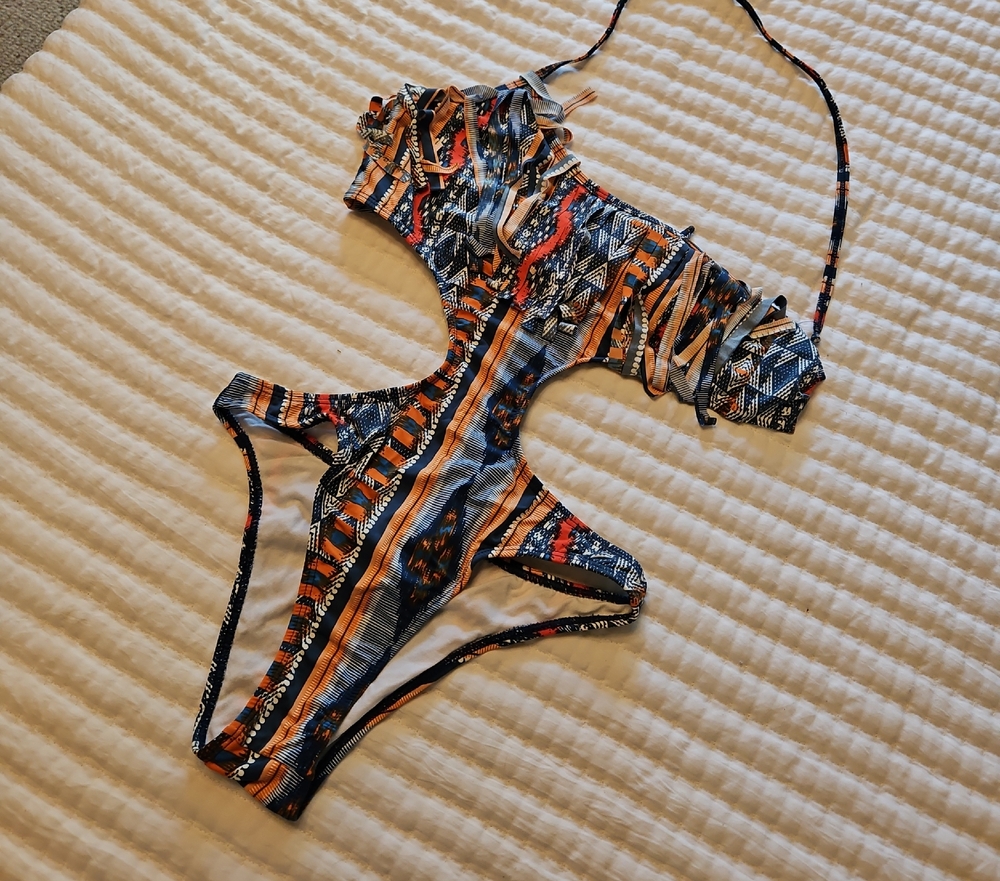 Trendy Tribal Print One-Piece Swimsuit